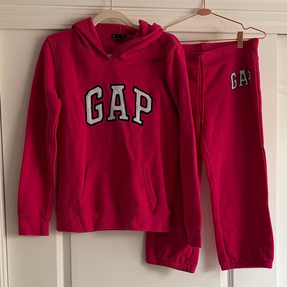 GAP Bright Pink Hoodie and Sweatpants Set